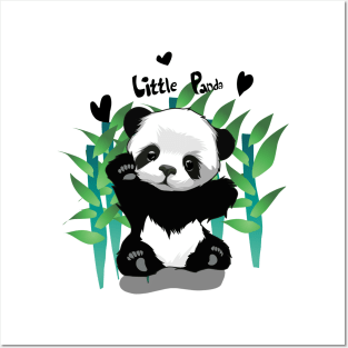 Little panda bear Posters and Art